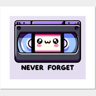 Never Forget - Kawaii VHS Tape - Vintage Old School Posters and Art